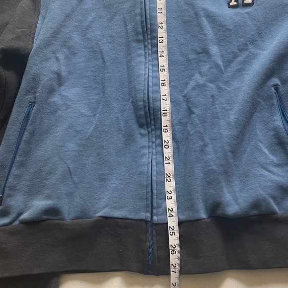 Oscar De La Hoya full zip sweater blue size XL cotton polyester Boxing Champ - Picture 10 of 10